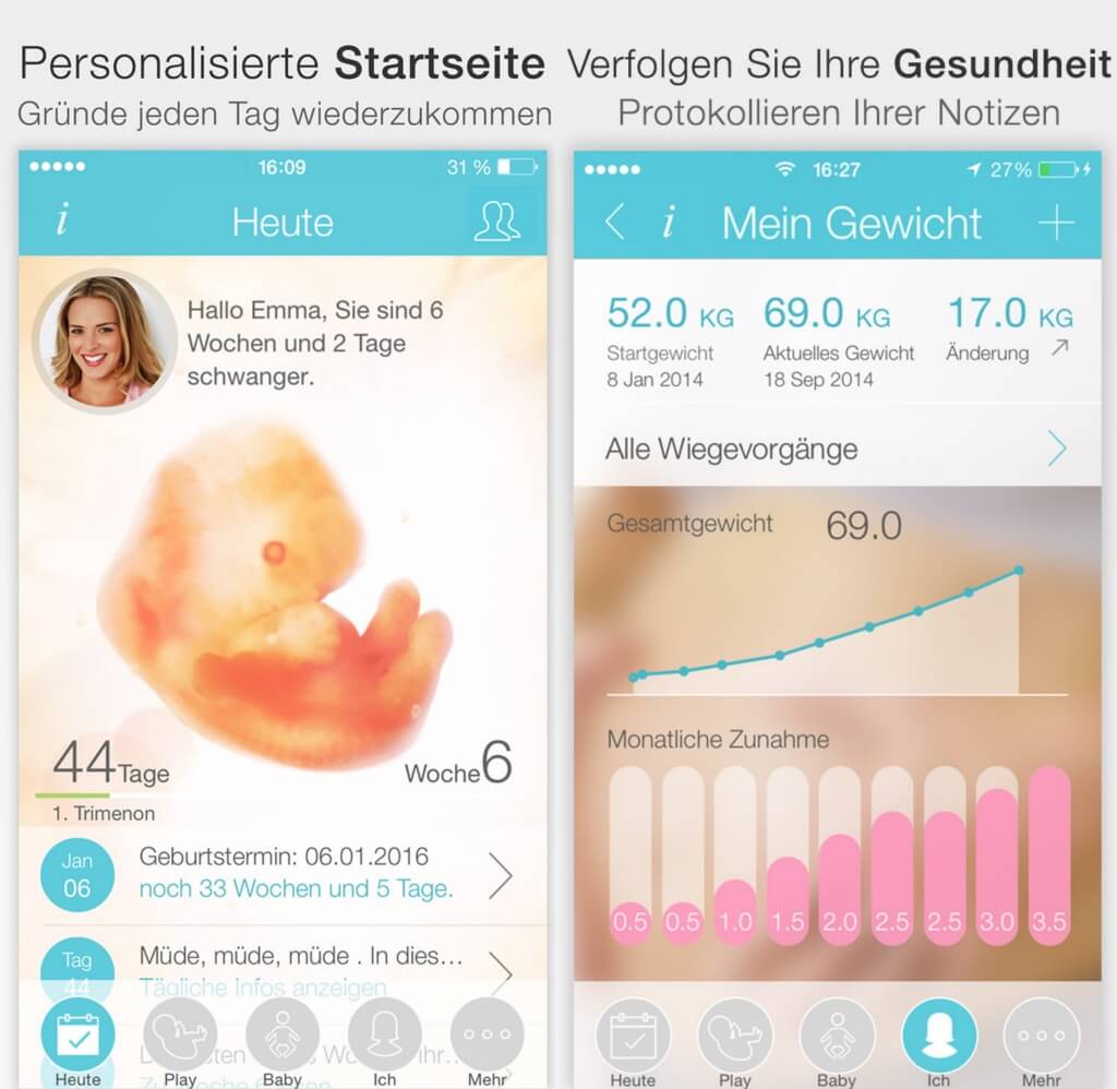 Schwangerschaft+ App