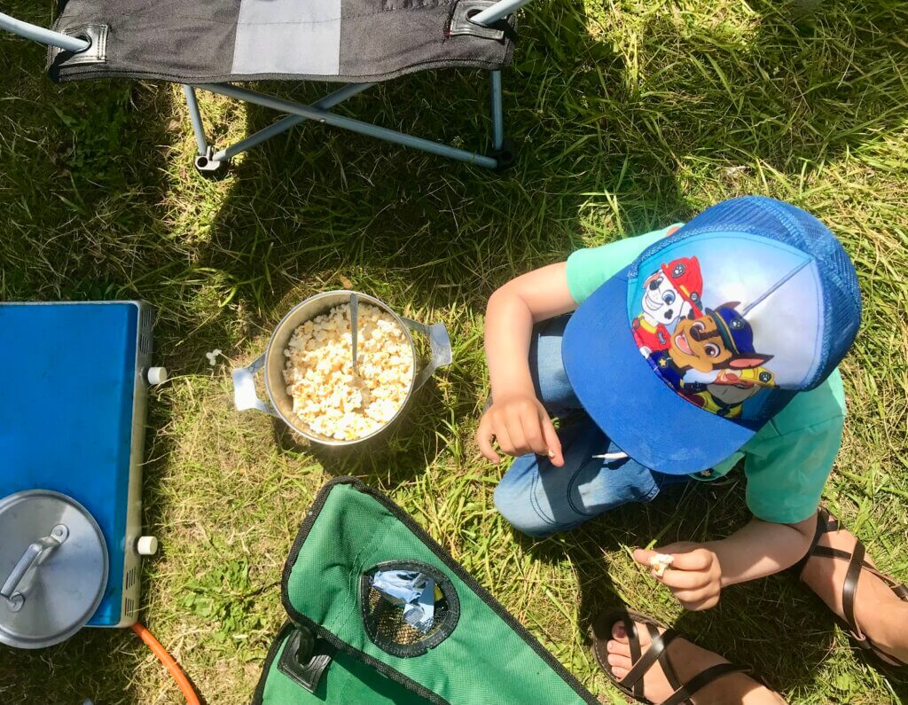 Popcorn beim Campen